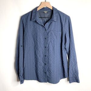 Eddie Bauer Blue Button Up Outdoors Top Size Large Women's
